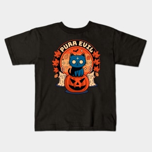 Purr Evil Halloween Cat Kids T-Shirt